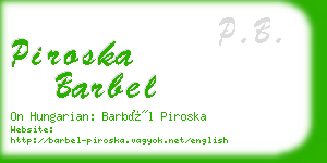 piroska barbel business card